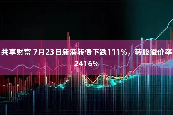共享财富 7月23日新港转债下跌111%，转股溢价率2416%